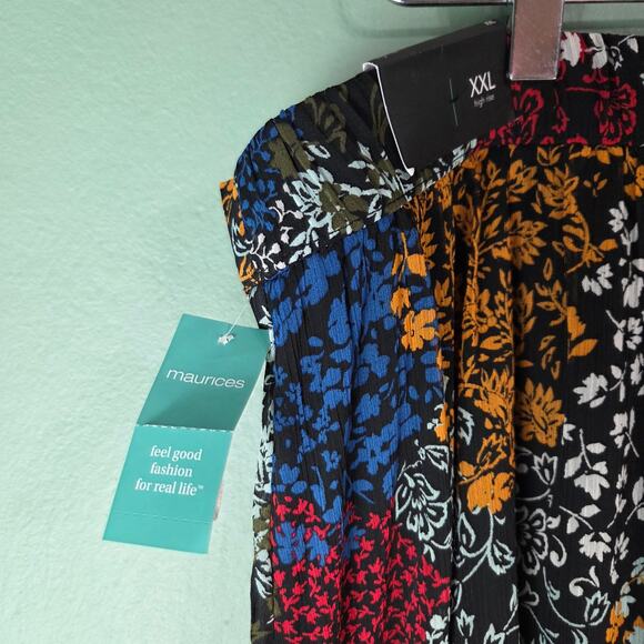 Maurices Womens Boho Ditsy Fall Floral High Rise Faux Wrap Maxi Skirt Size XXL - Picture 6 of 7